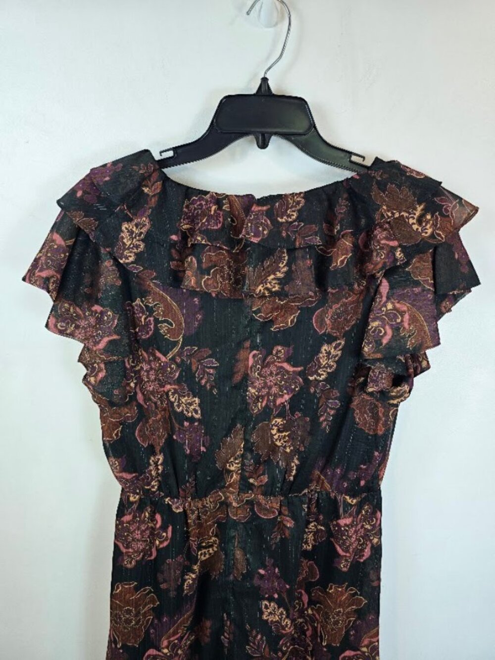 Boho Floral Ruffle Midi Dress M - Picture 7 of 16